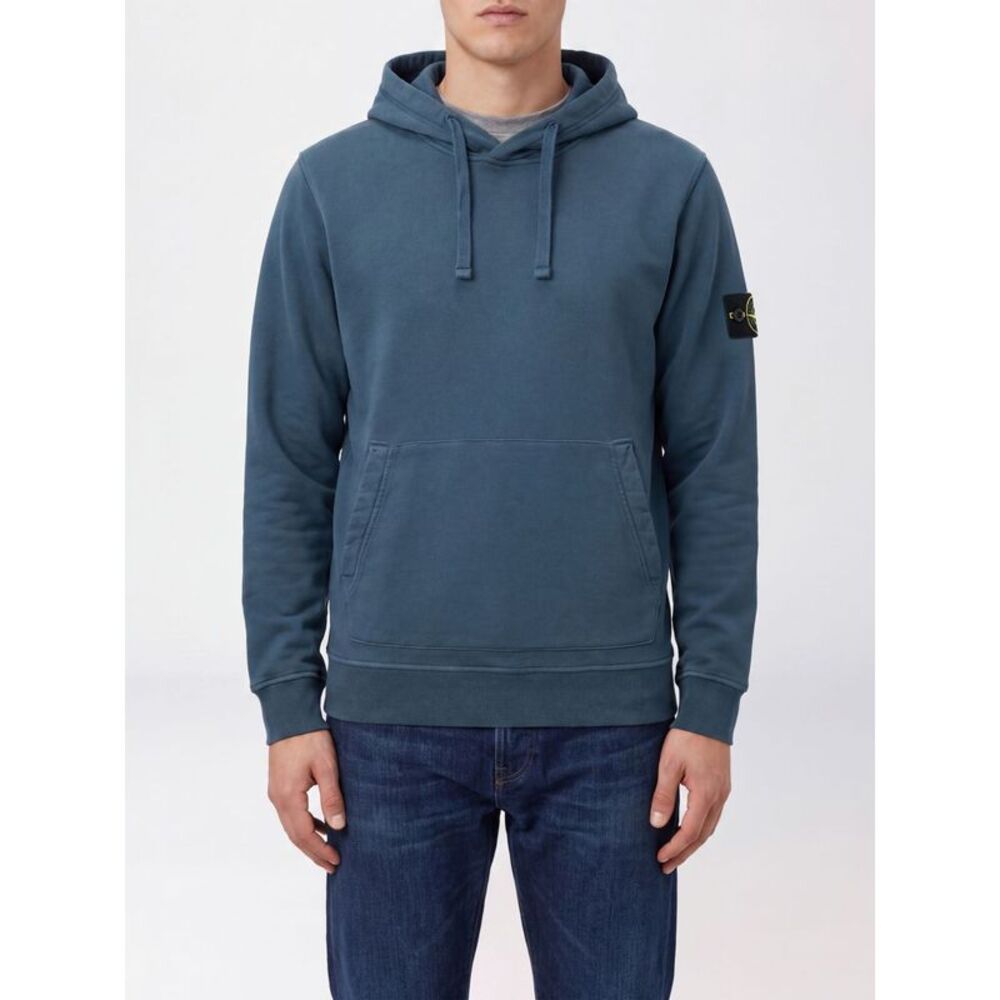 Stone Island Men Relaxed Fit Cotton Hoodie Stone Island With Kangaroo Pocket